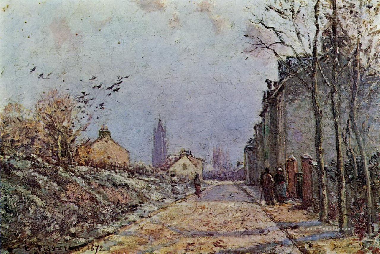 Straße Schneeffekt 1872 Camille Pissarro Szenerie Ölgemälde